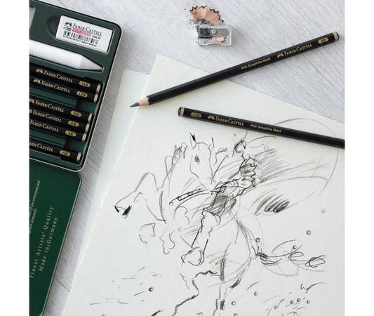 Faber-Castell Pitt Matt Graphite Pencils Set, Tin of 11