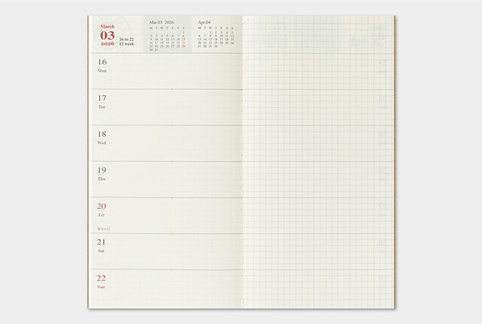 TRC Traveler's 2026 Refill Regular Weekly and Memo