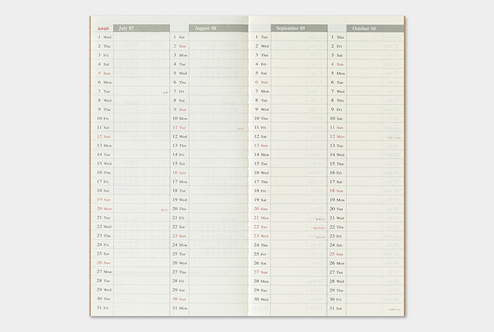 TRC Traveler's 2026 Refill Regular Weekly and Memo