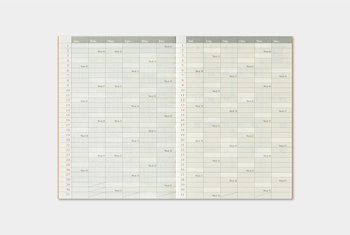TRC Traveler's Notebook 2026 Refill Passport Monthly