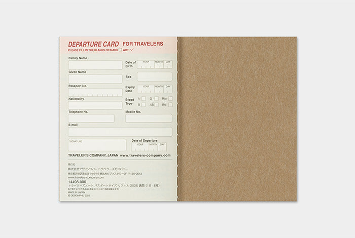 TRC Traveler's 2026 Refill Passport Weekly