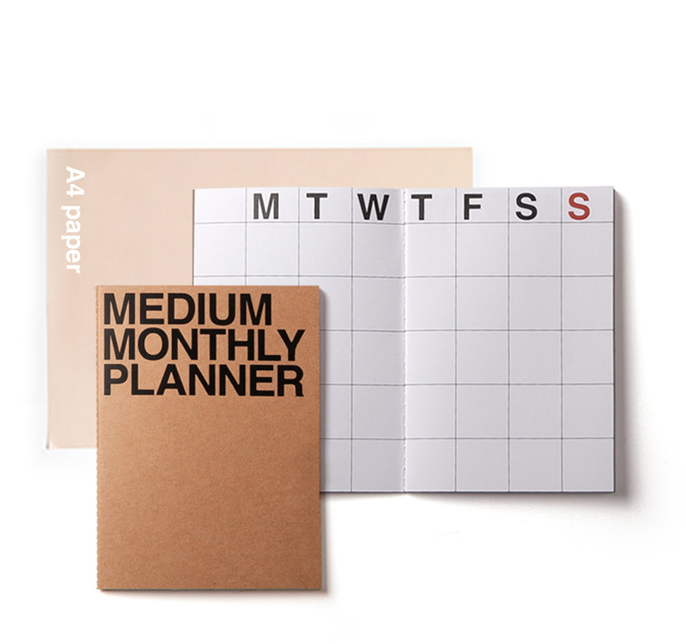 JStory Monthly Planner Medium Kraft/Black