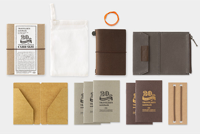 TRC TRAVELER'S notebook Card Size 20th Anniversary Set Brown