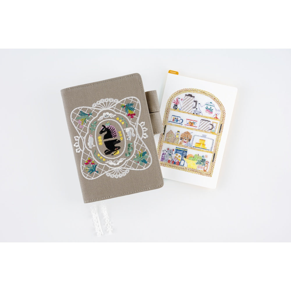 Hobonichi Accessories iyo okumi: Hobonichi Pencil Board for A6 Size (Happy Tea Time - Teapot Shelf)