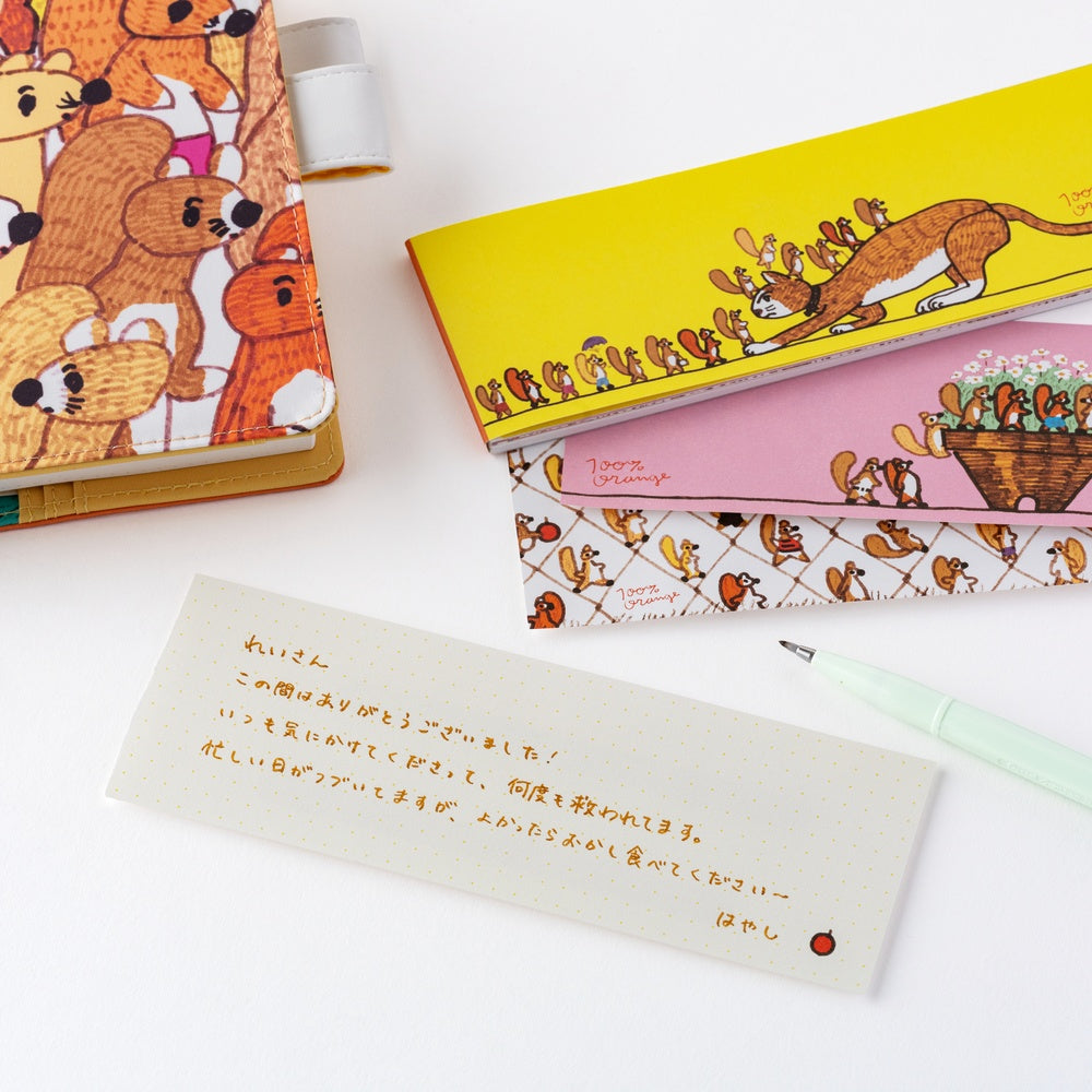 Hobonichi Accessories 100%ORANGE Letter Set - Squirrel’s Moving Day