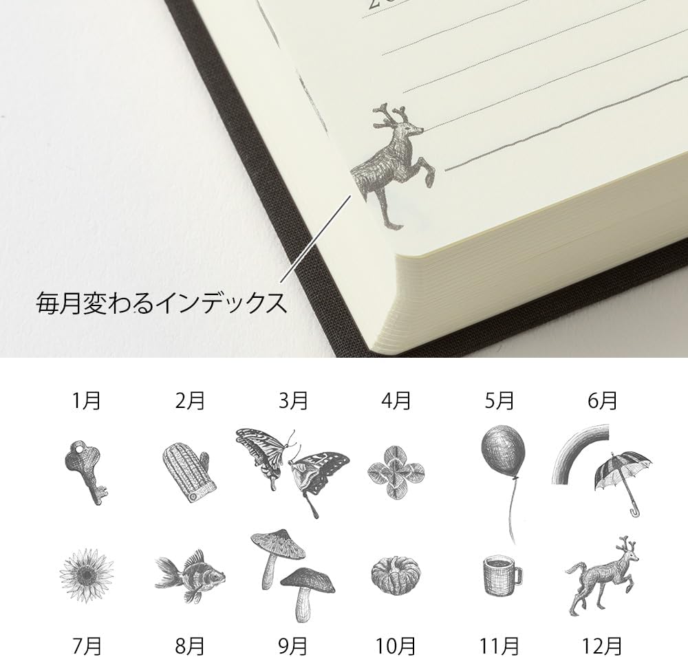 Midori Diary 5 years Gate Black