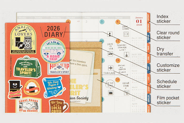 TRC Traveler's Notebook 2026 Customized Sticker Set Regular