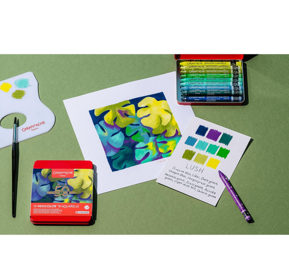 Caran D’Ache NEOCOLOR™ II Aquarelle Pastels 50 Years Lush 10