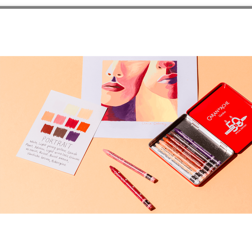 Caran D’Ache NEOCOLOR™ II Aquarelle Pastels 50 Years Portrait (10)
