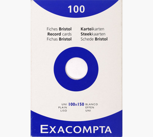 Exacompta Bristol Cards 100x150