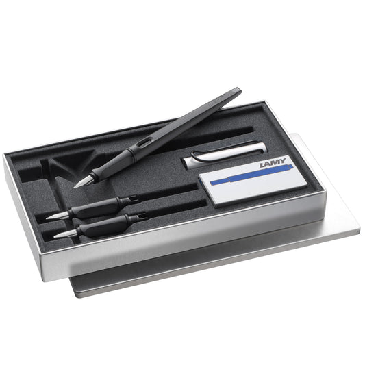 Lamy Joy Calligraphy Fountain Pen Gift Set Matte Chrome Cap