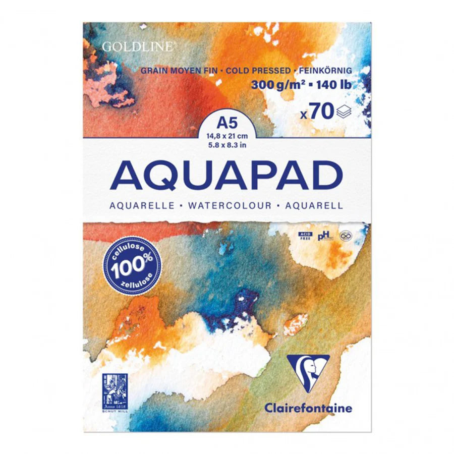 Clairefontaine Cold Pressed Watercolour Paper Pad A5 300G