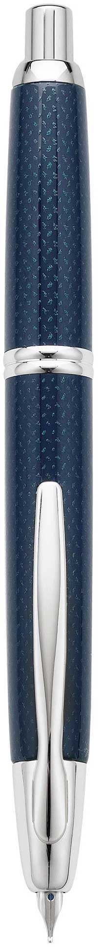 Pilot Capless Vanishing Point Fountain Pen Blue Carbonesque/Rh 18K(EF)