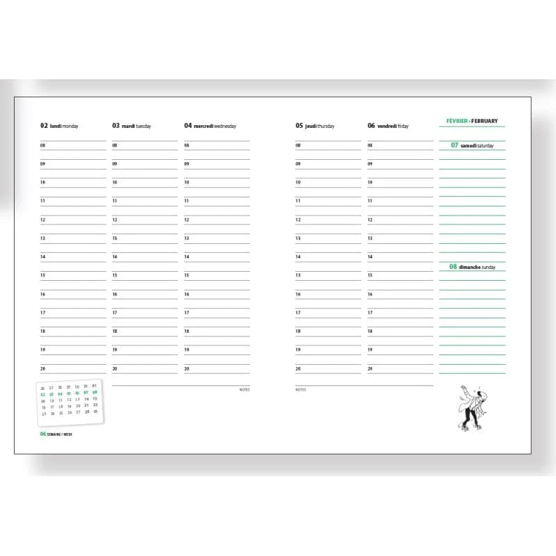 Tintin 2026 Notebook Calendar A5 15x21cm