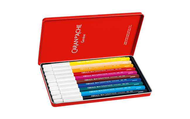 Caran D'Ache FIBRALO Water-Soluble Fibre pens, box of 10