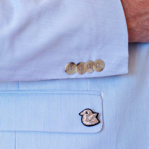 Macon&Lesquoy Hand-Embroidered Brooch