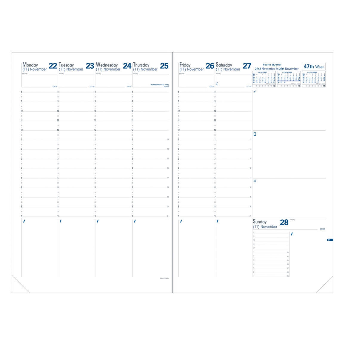 Quo Vadis 2025 Annual Planner Refills