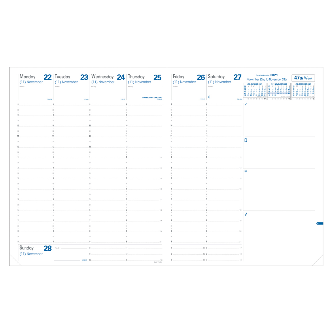 Quo Vadis 2025 Annual Planner Refills