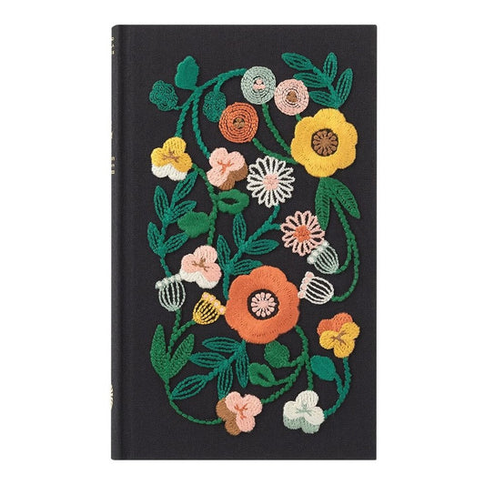 Midori 5-Year Diary Embroidery Flower Black