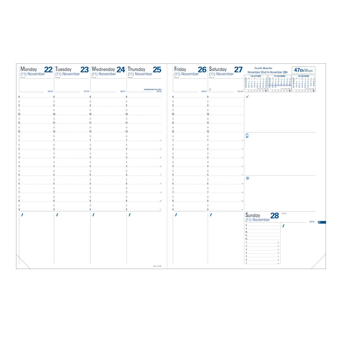 Quo Vadis 2025 Annual Planner Refills
