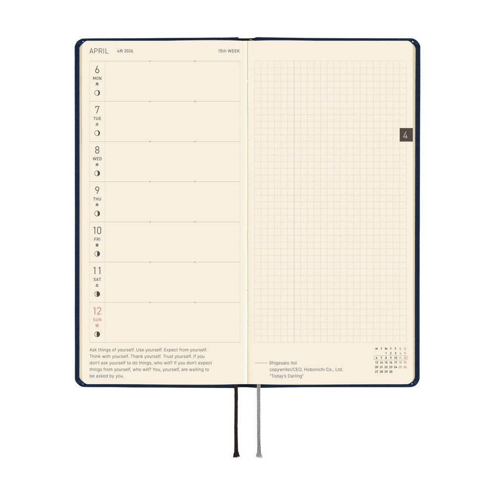 Hobonichi Planner Weeks 2026 ENG Colours