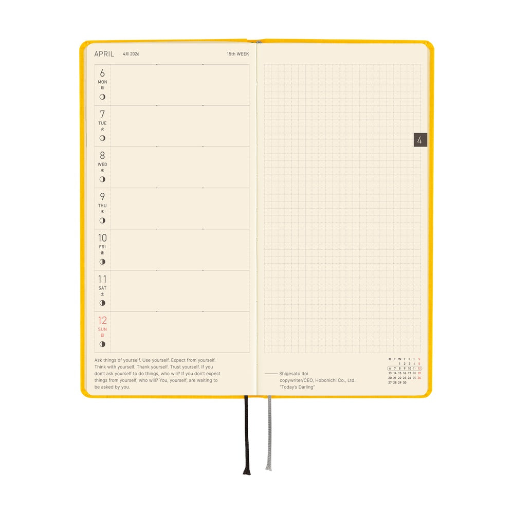 Hobonichi Planner Weeks 2026 ENG Colours