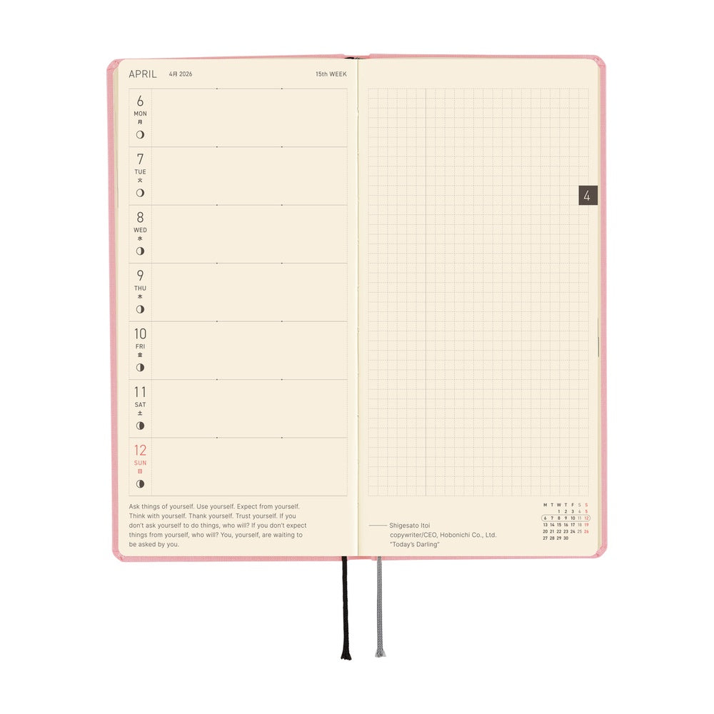 Hobonichi Planner Weeks 2026 ENG Colours