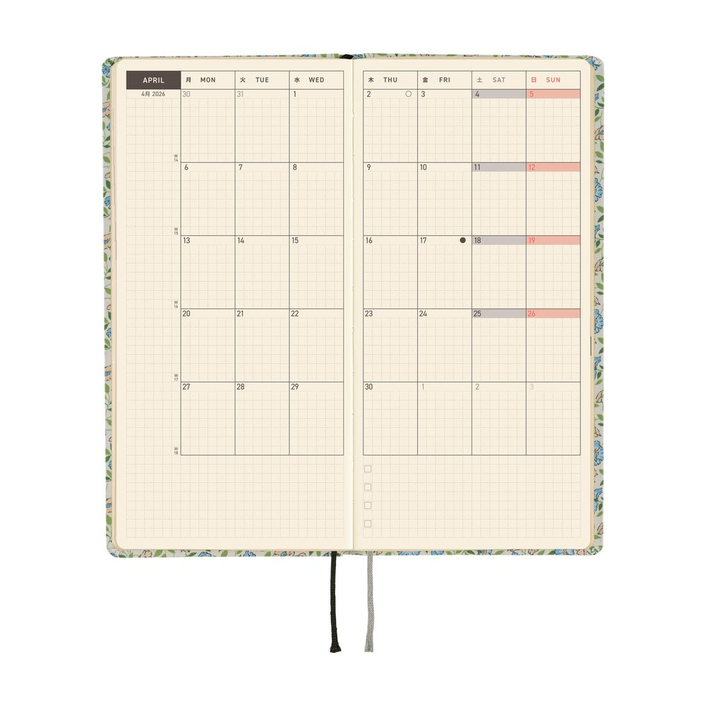 Hobonichi Planner Weeks 2026 ENG Liberty Fabrics: Sasha Kiora