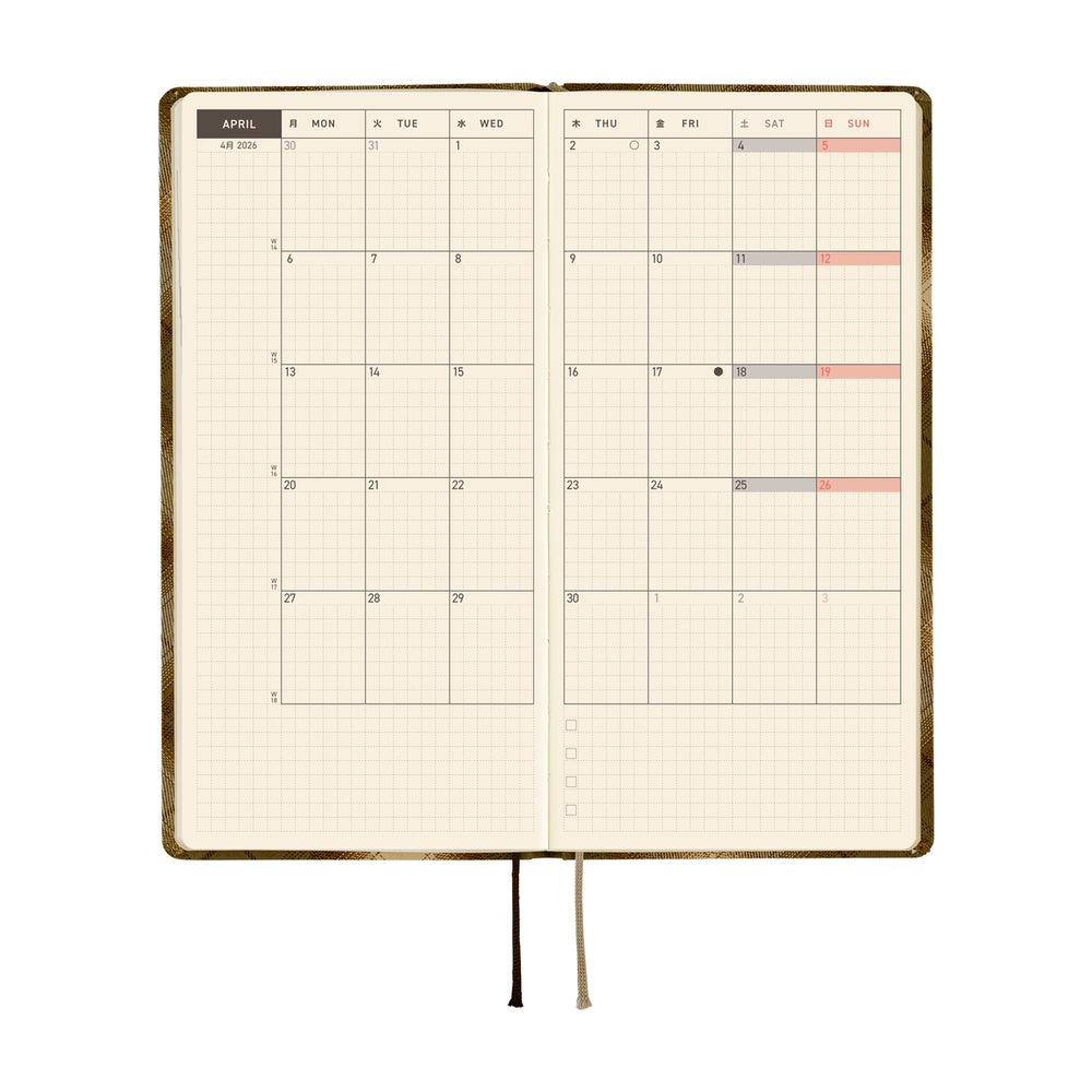 Hobonichi Planner Weeks 2026 ENG Shirt Fabric: Foggy Plaid