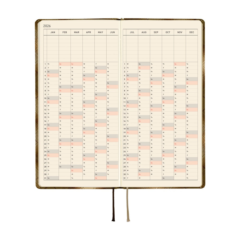 Hobonichi Planner Weeks 2026 ENG Shirt Fabric: Foggy Plaid