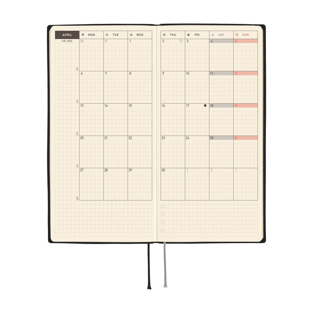 Hobonichi Planner Weeks 2026 ENG White Line