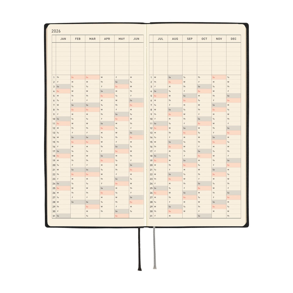 Hobonichi Planner Weeks 2026 ENG White Line