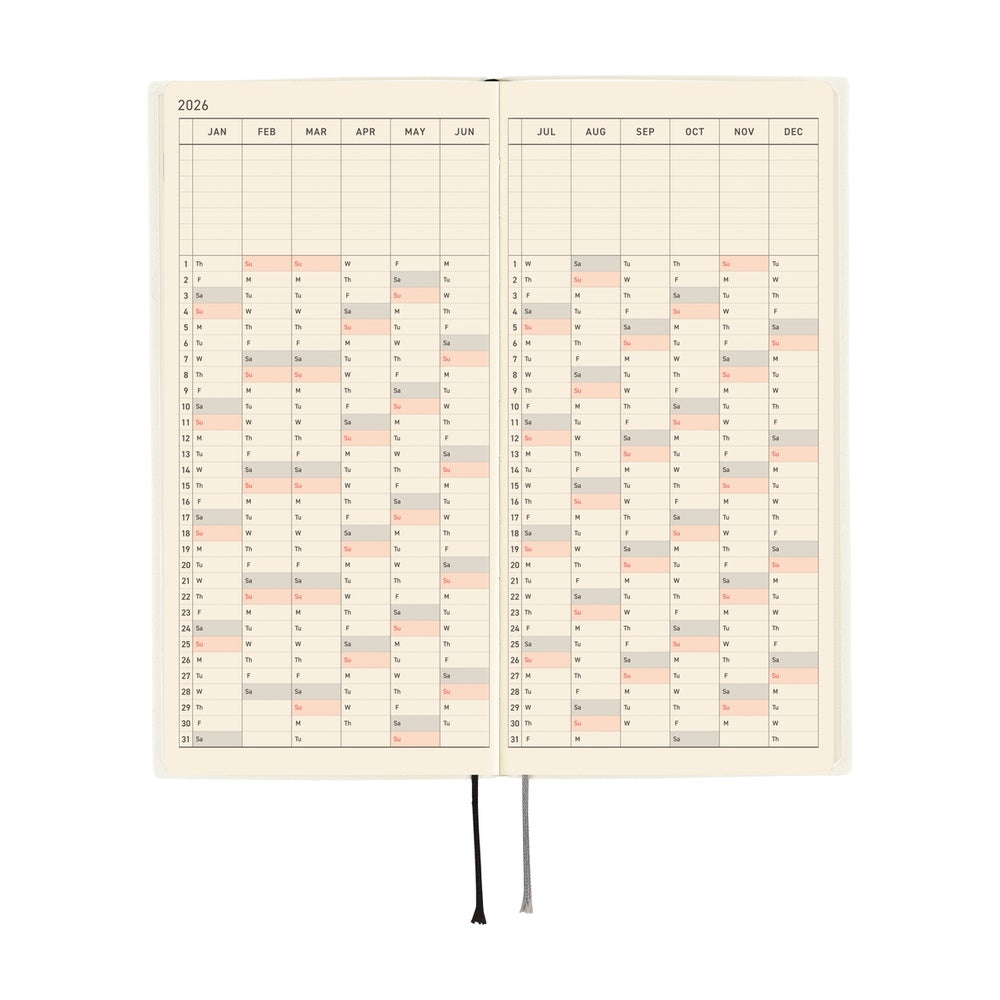 Hobonichi Planner Weeks 2026 ENG White Line