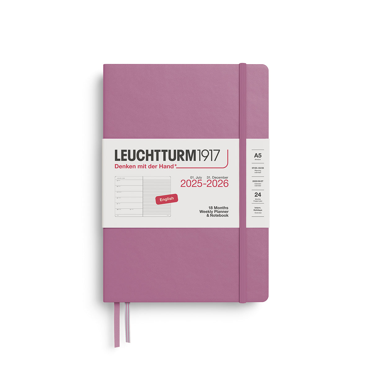 Leuchtturm 2025-2026 18M Weekly Planner & Notebook A5 Hardcover