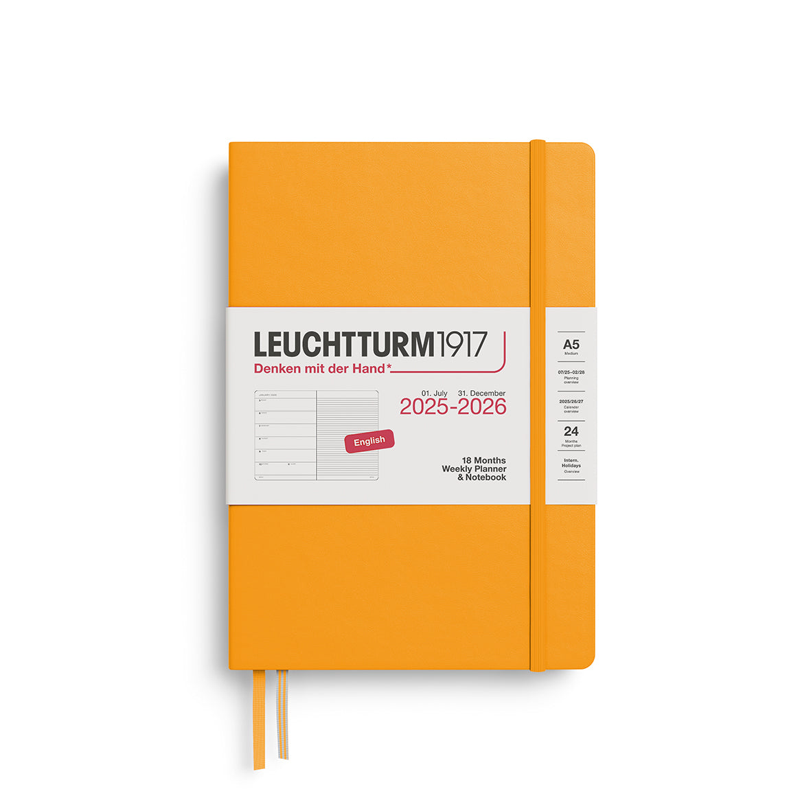 Leuchtturm 2025-2026 18M Weekly Planner & Notebook A5 Hardcover
