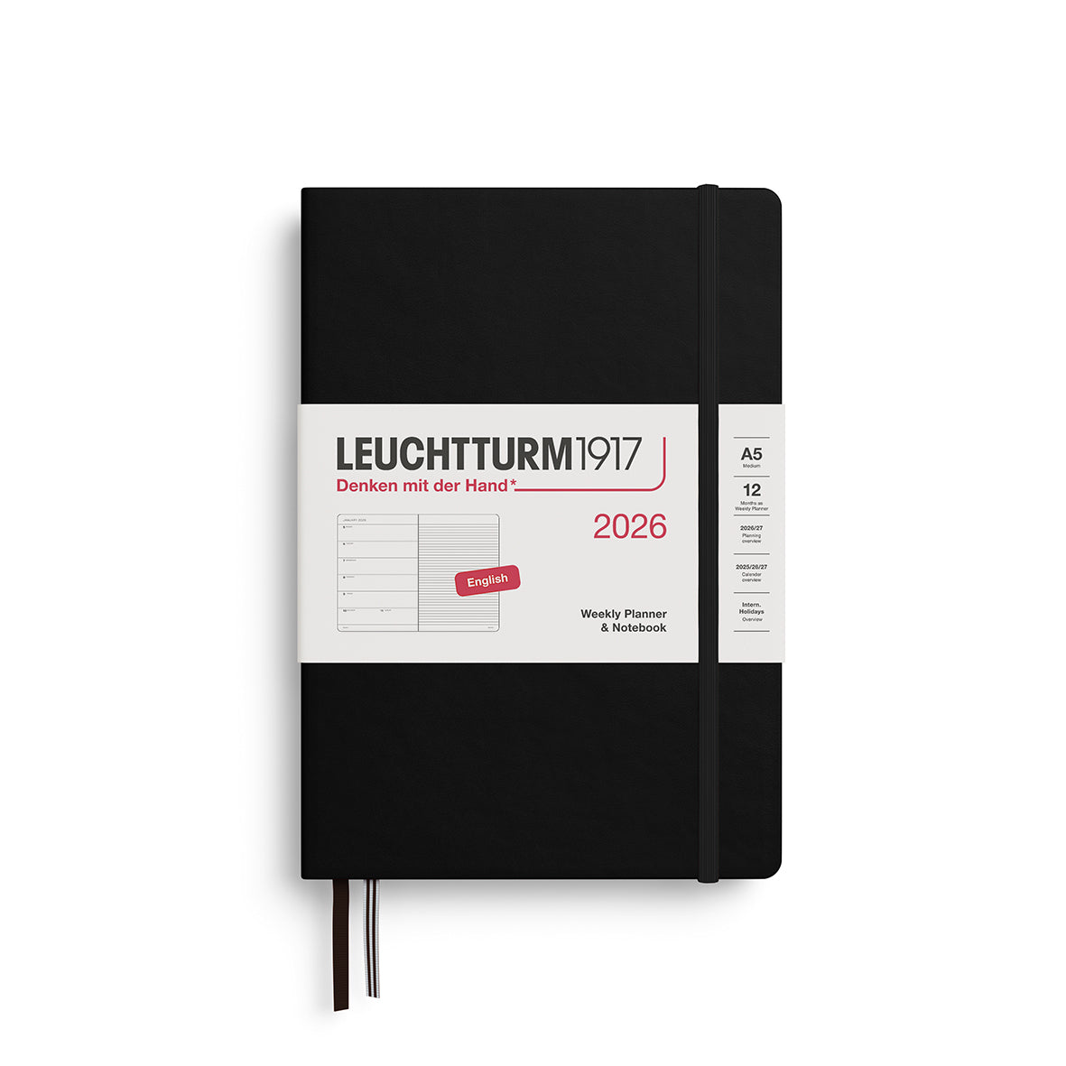 Leuchtturm 2026 Weekly Planner & Notebook Hardcover A5