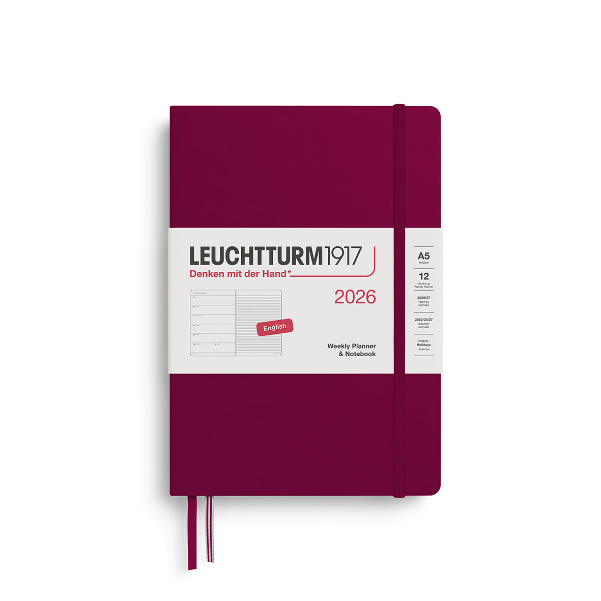 Leuchtturm 2026 Weekly Planner & Notebook Hardcover A5