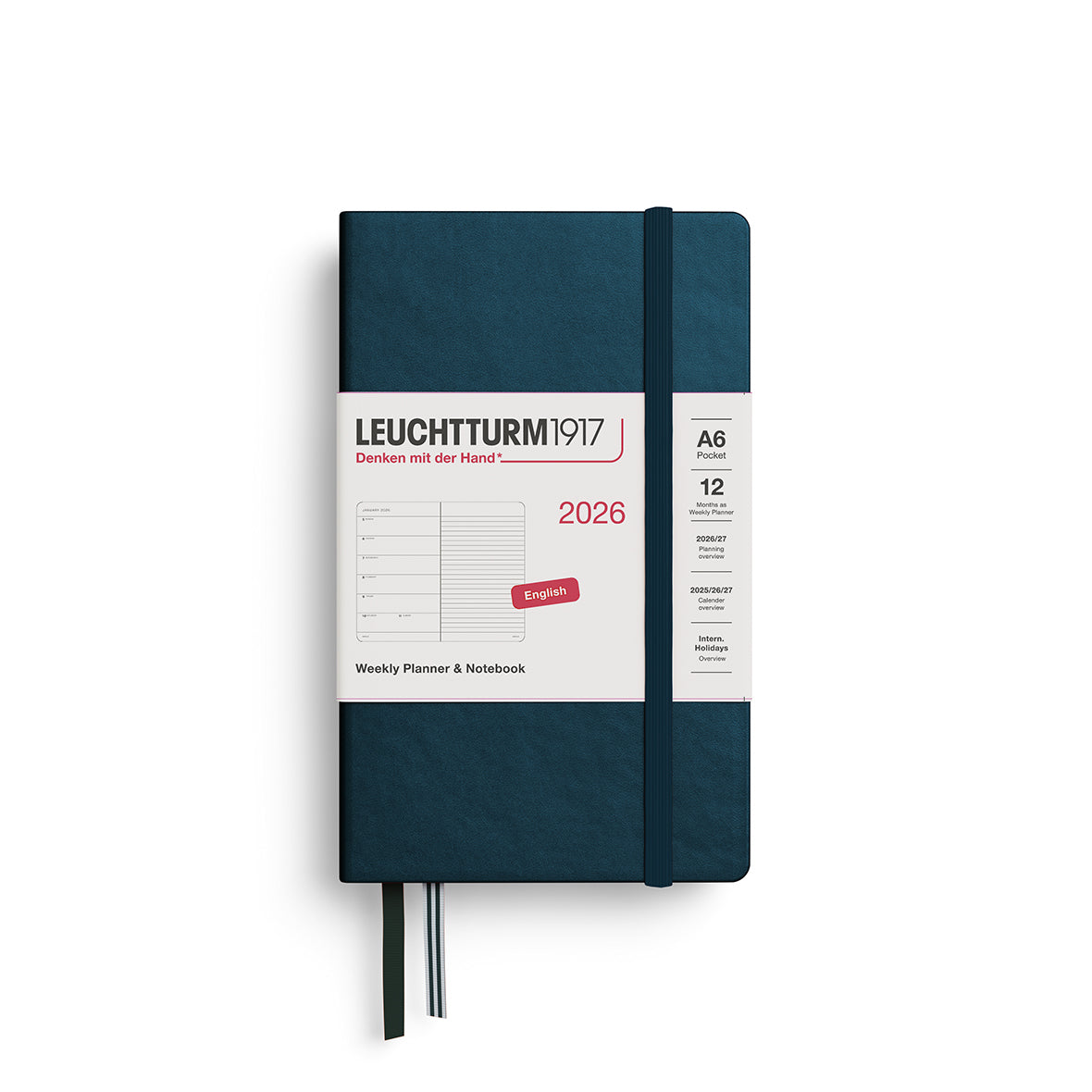 Leuchtturm 2026 Weekly Planner & Notebook Hardcover A6