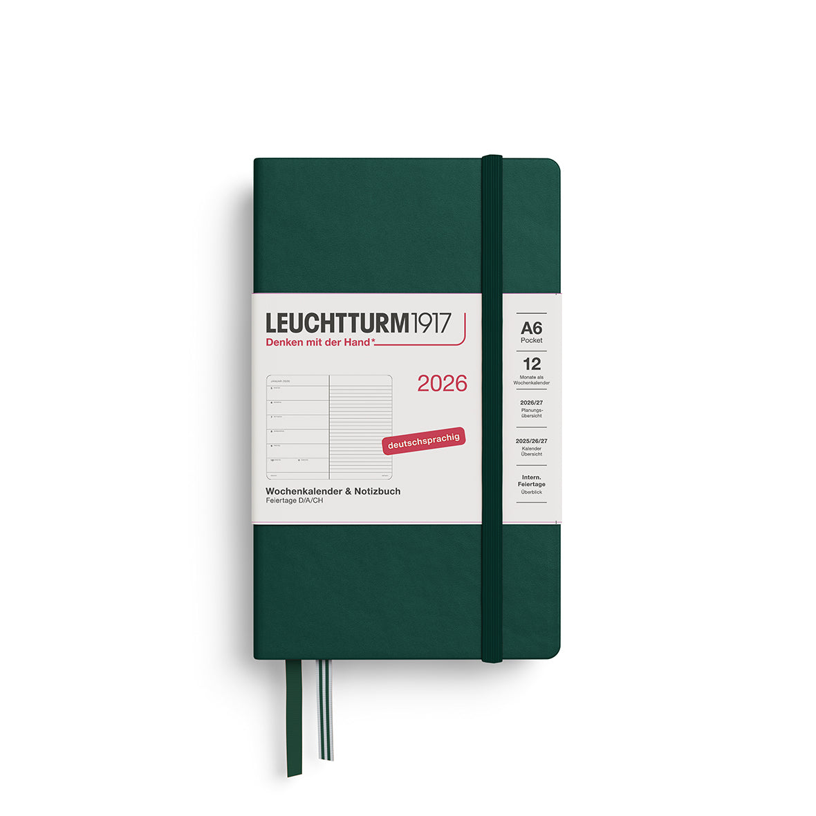 Leuchtturm 2026 Weekly Planner & Notebook Hardcover A6