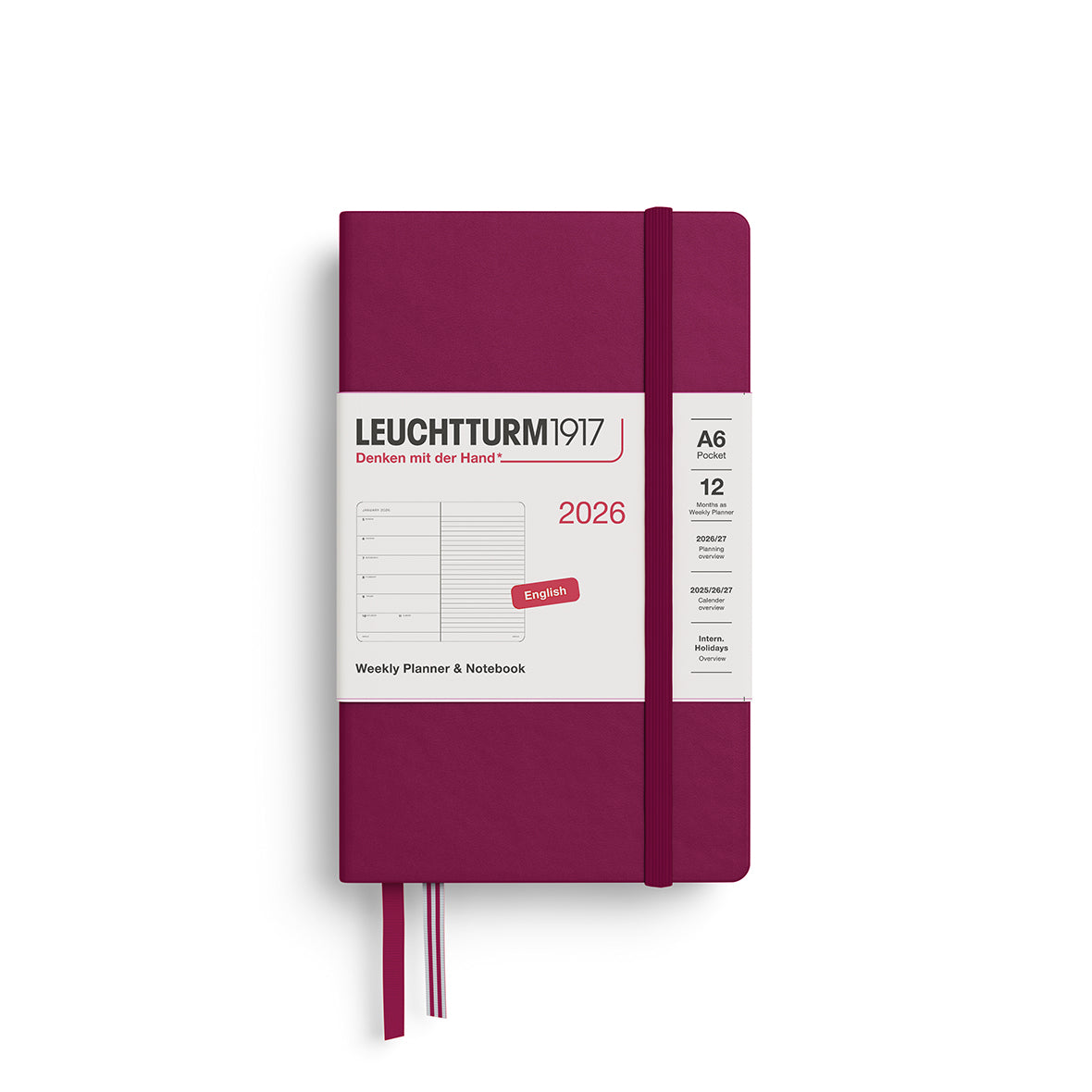 Leuchtturm 2026 Weekly Planner & Notebook Hardcover A6