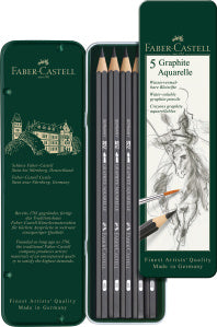 Faber-Castell Water-Soluble Pencil, Tin of 5