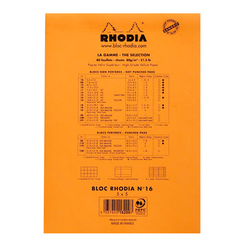 Rhodia Pad No16 A5 Grid Orange