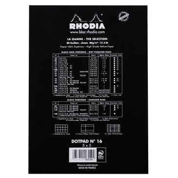 Rhodia Pad No16 A5 Dotted Black