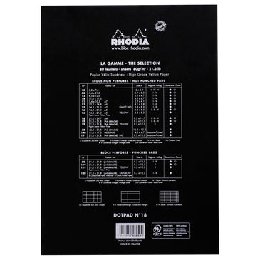 Rhodia Pad No18 A4 Dotted Black