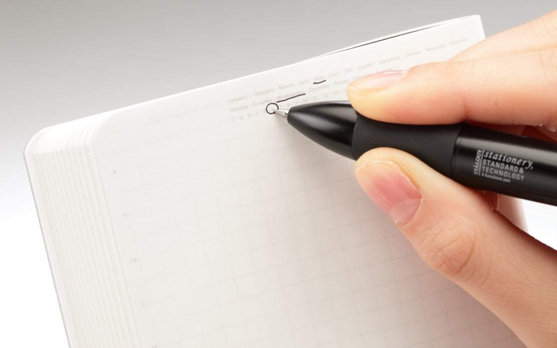 Stalogy Notebook 365 Days Slim A6 Grid Black