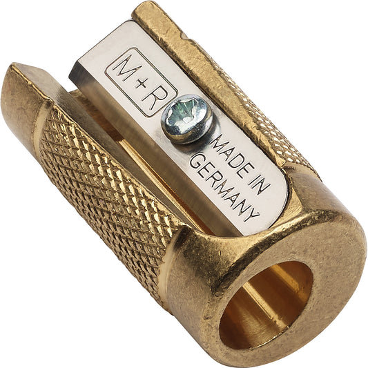 M+R CASTOR, brass sharpener, single, extra long tip, gift box