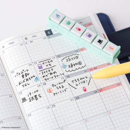 Hobonichi x Kodomo no Kao: Pochitto6 Push-Button Stamp (Moomin)