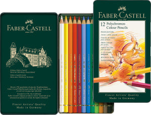 Faber-Castell Polychromos Artists Colour Pencil Tin 12