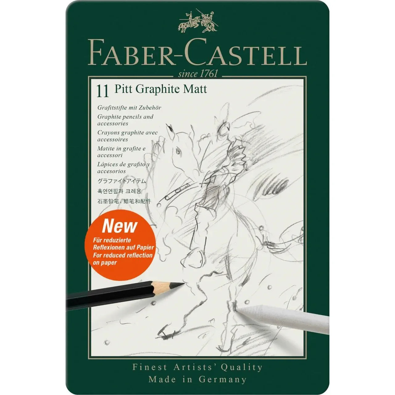 Faber-Castell Pitt Matt Graphite Pencils Set, Tin of 11
