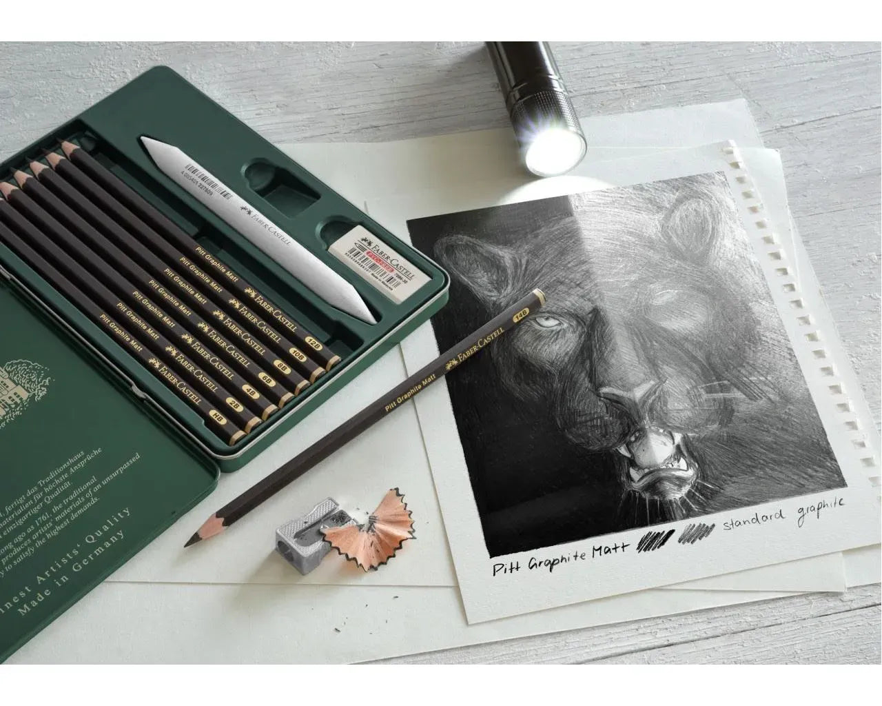 Faber-Castell Pitt Matt Graphite Pencils Set, Tin of 11